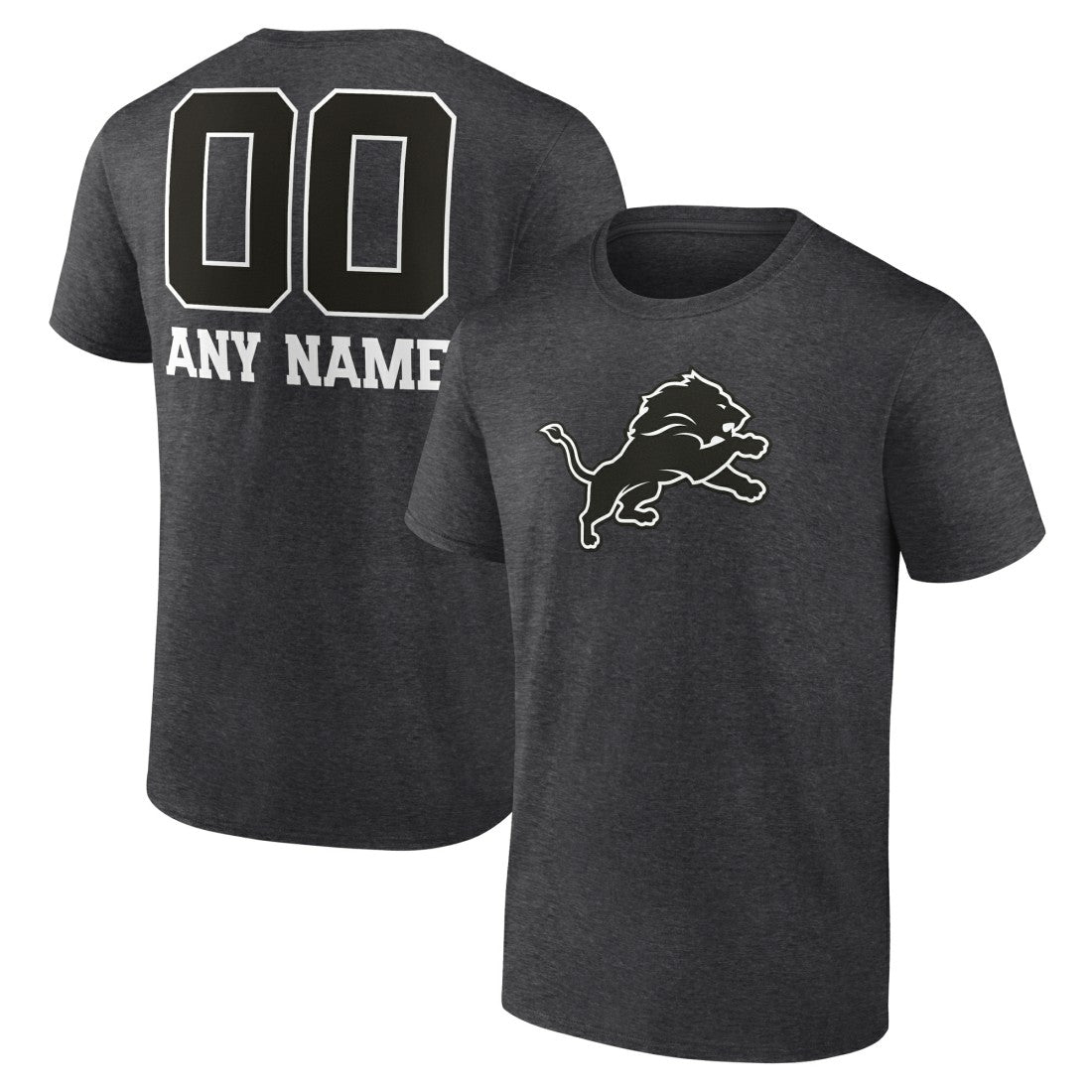 Detroit Lions Personalized Name & Number Monochrome T-Shirt | NFL New