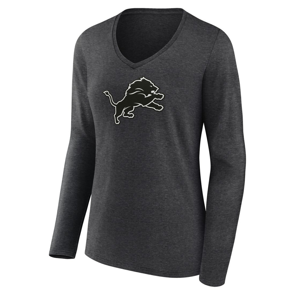 Detroit Lions Women's Personalized Name & Number Monochrome V-neck T-Shirt | NFL Discount