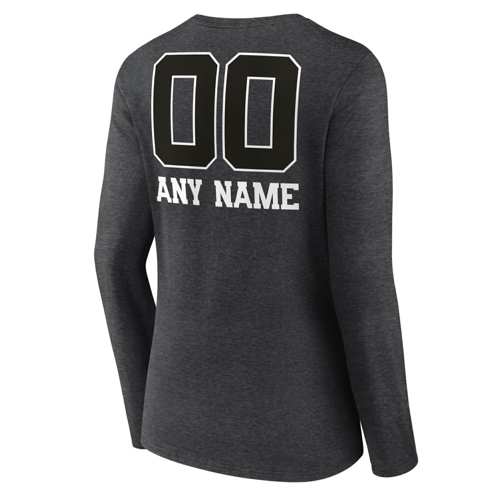 Detroit Lions Women's Personalized Name & Number Monochrome V-neck T-Shirt | NFL Discount