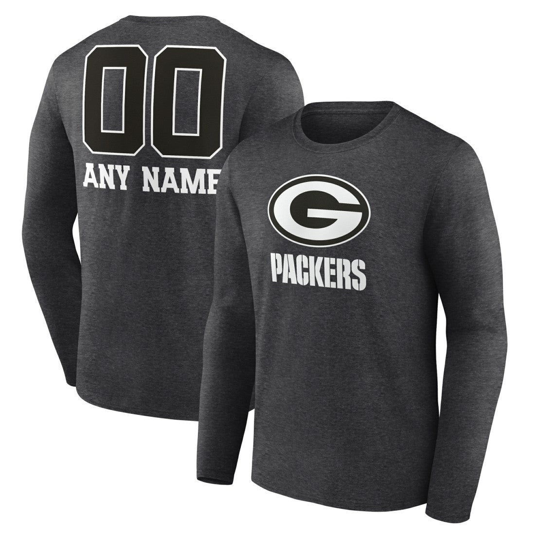 Green Bay Packers Personalized Name & Number Monochrome Long Sleeve T-Shirt | NFL Online