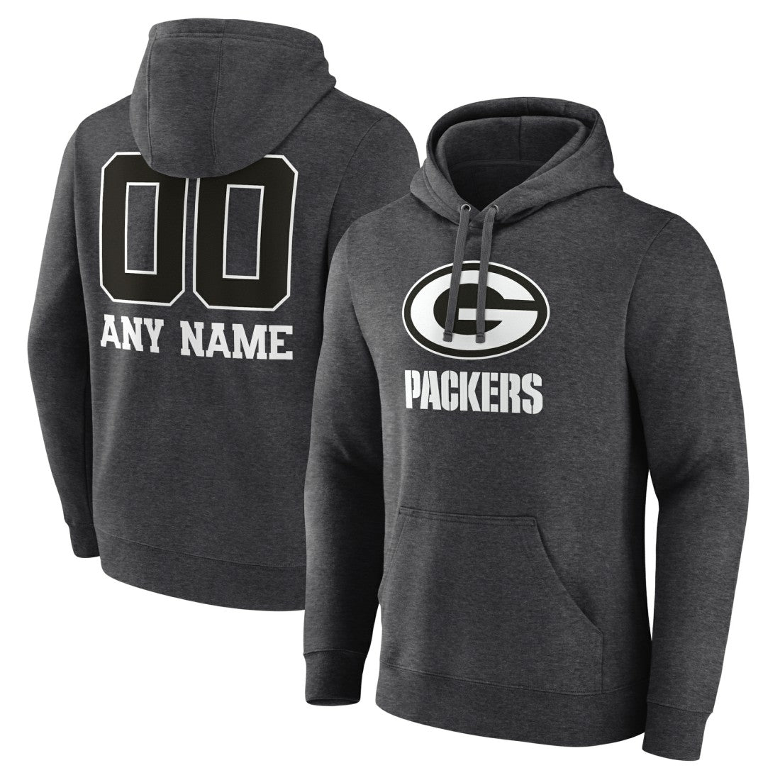 Green Bay Packers Personalized Name & Number Monochrome Pullover Hoodie | NFL Sale