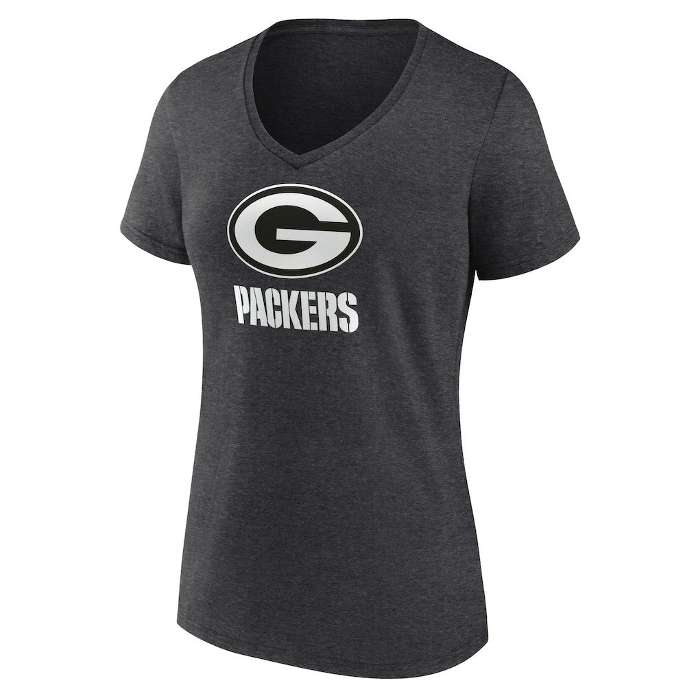 Green Bay Packers Women's Personalized Name & Number Monochrome V-Neck Long Sleeve T-Shirt | NFL On sale