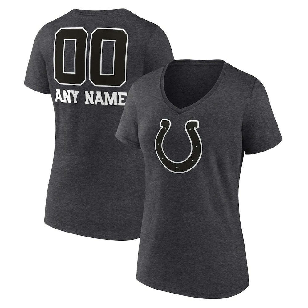 Indianapolis Colts Women's Personalized Name & Number Monochrome V-Neck Long Sleeve T-Shirt | NFL Outlet