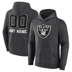 Las Vegas Raiders Personalized Name & Number Monochrome Pullover Hoodie | NFL US