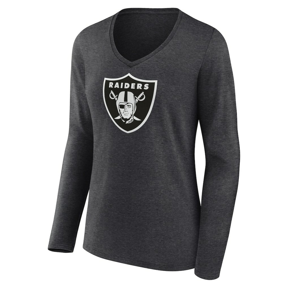 Las Vegas Raiders Women's Personalized Name & Number Monochrome V-neck T-Shirt | NFL New