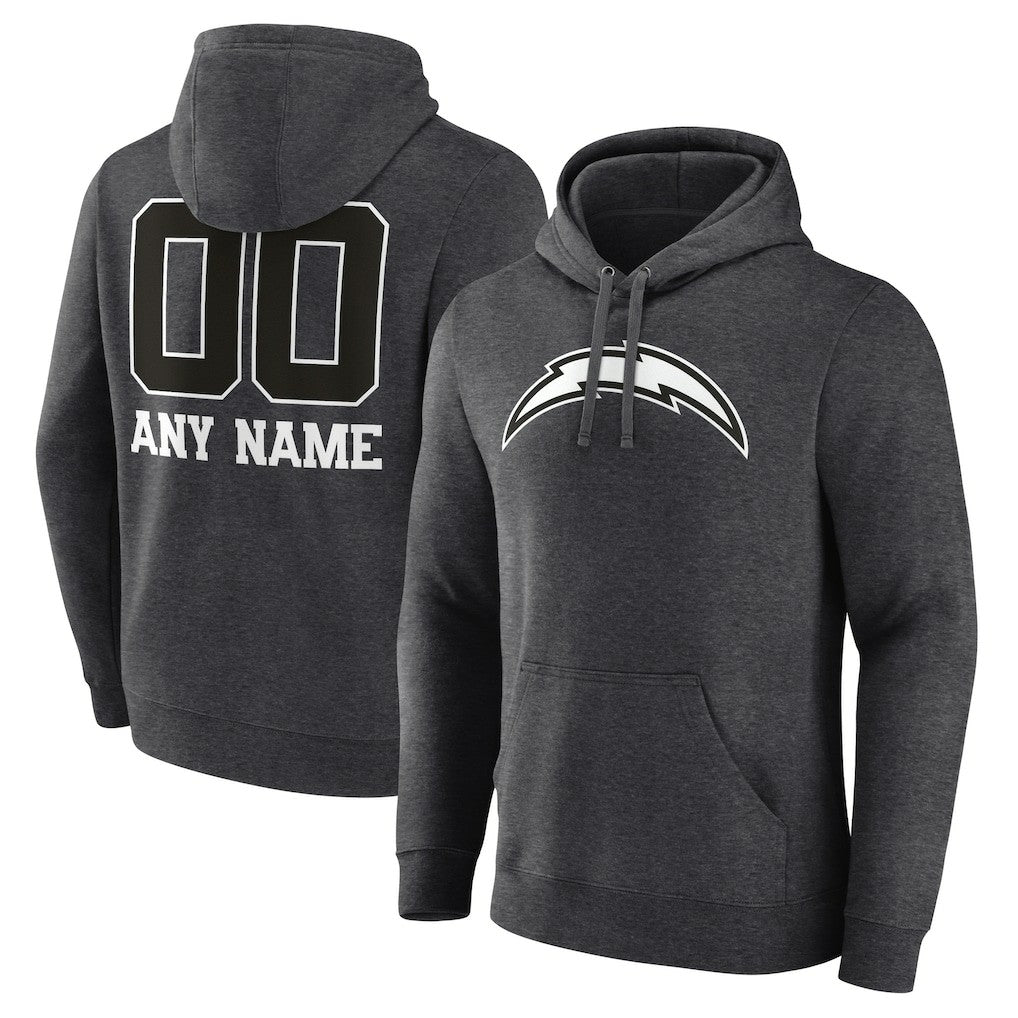 Los Angeles Chargers Personalized Name & Number Monochrome Pullover Hoodie | NFL On sale