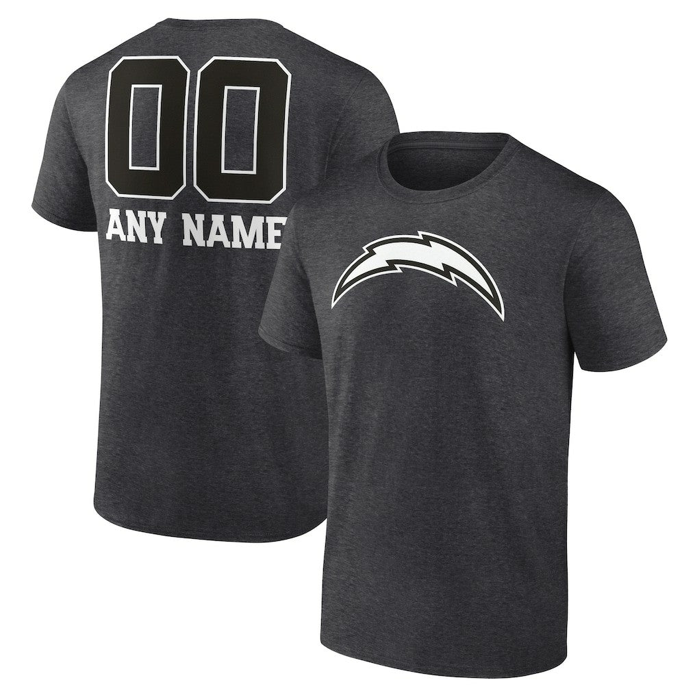 Los Angeles Chargers Personalized Name & Number Monochrome T-Shirt | NFL On sale