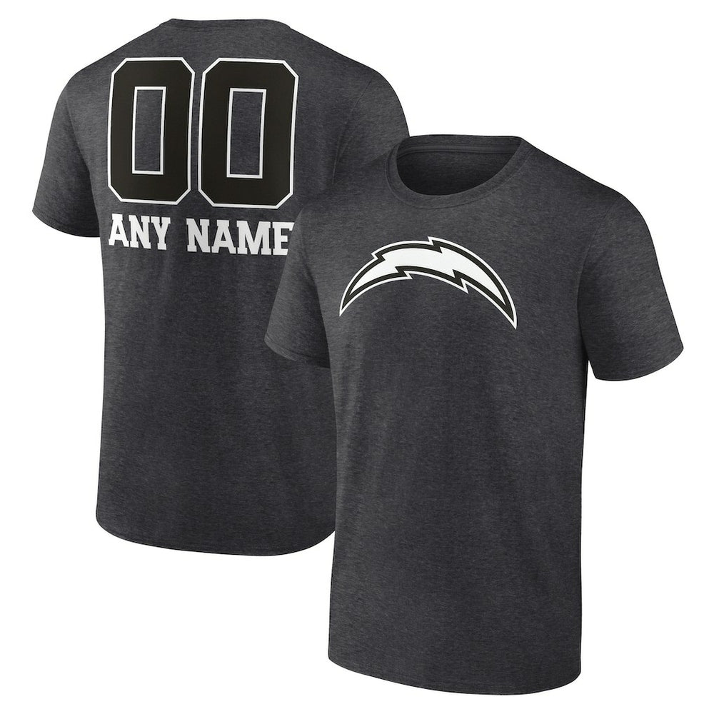 Los Angeles Chargers Personalized Name & Number Monochrome T-Shirt | NFL On sale
