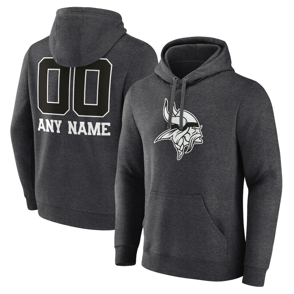 Minnesota Vikings Personalized Name & Number Monochrome Pullover Hoodie | NFL US