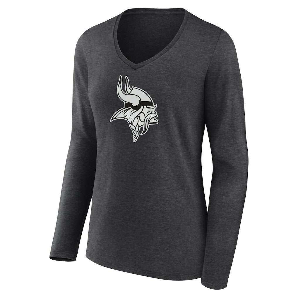 Minnesota Vikings Women's Personalized Name & Number Monochrome V-neck T-Shirt | NFL Hot