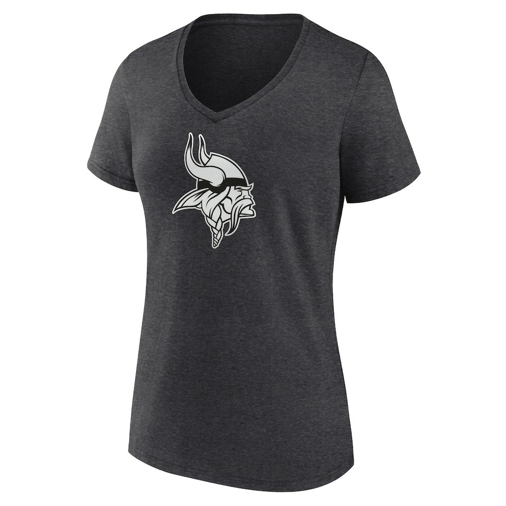 Minnesota Vikings Women's Personalized Name & Number Monochrome V-Neck Long Sleeve T-Shirt | NFL New