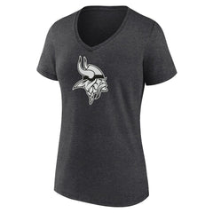 Minnesota Vikings Women's Personalized Name & Number Monochrome V-Neck Long Sleeve T-Shirt | NFL New