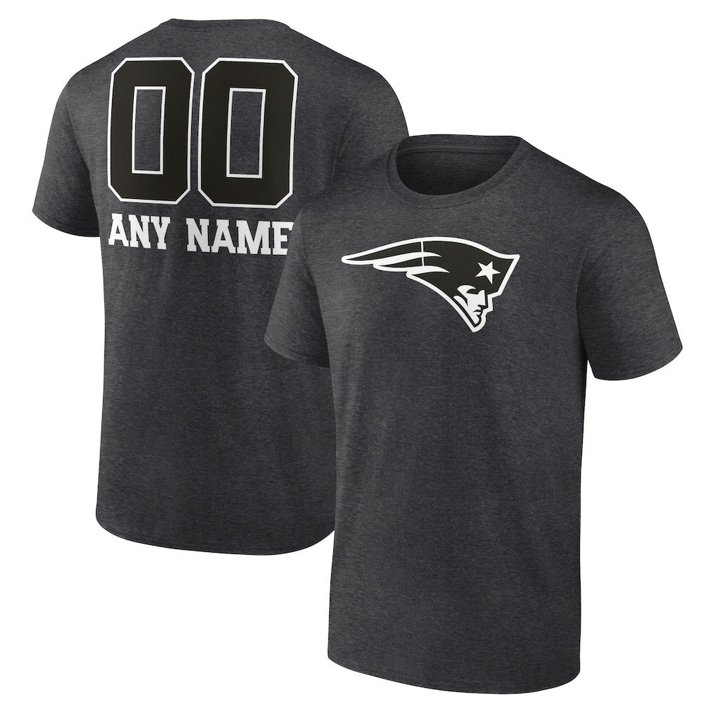 New England Patriots Personalized Name & Number Monochrome T-Shirt | NFL Discount