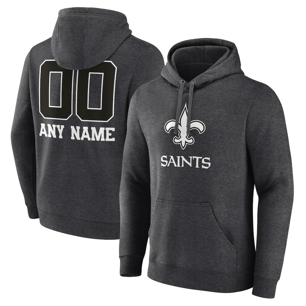 New Orleans Saints Personalized Name & Number Monochrome Pullover Hoodie | NFL Online