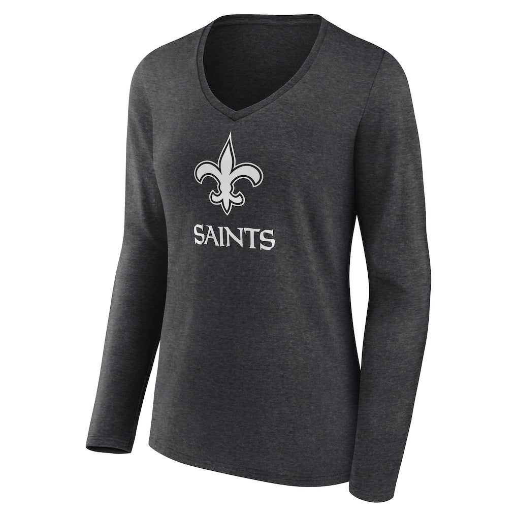 New Orleans Saints Women's Personalized Name & Number Monochrome V-neck T-Shirt | NFL Discount