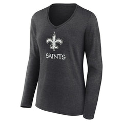 New Orleans Saints Women's Personalized Name & Number Monochrome V-neck T-Shirt | NFL Discount