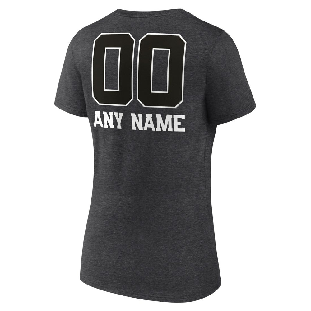New York Giants Women's Personalized Name & Number Monochrome V-Neck Long Sleeve T-Shirt | NFL Hot