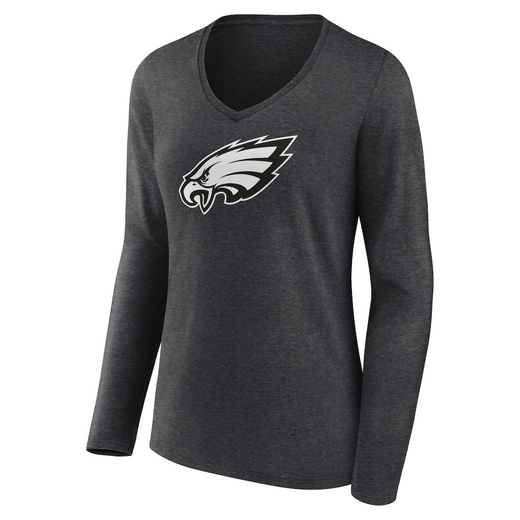 Philadelphia Eagles Women's Personalized Name & Number Monochrome V-neck T-Shirt | NFL Discount