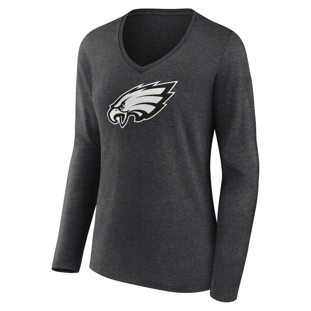 Philadelphia Eagles Women's Personalized Name & Number Monochrome V-neck T-Shirt | NFL Discount