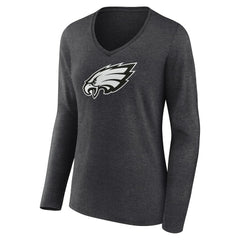 Philadelphia Eagles Women's Personalized Name & Number Monochrome V-neck T-Shirt | NFL Discount