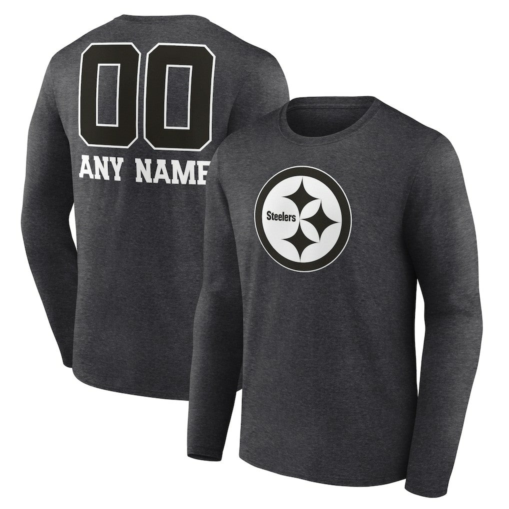 Pittsburgh Steelers Personalized Name & Number Monochrome Long Sleeve T-Shirt | NFL Near me