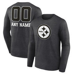Pittsburgh Steelers Personalized Name & Number Monochrome Long Sleeve T-Shirt | NFL Near me