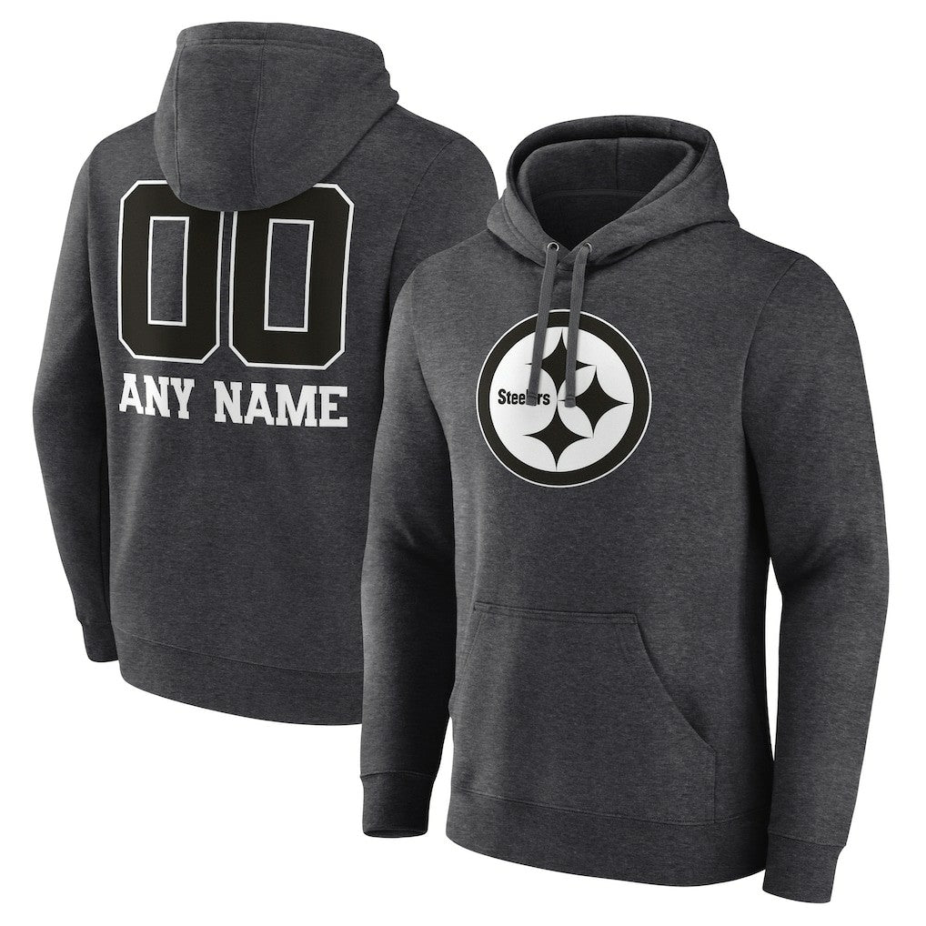 Pittsburgh Steelers Personalized Name & Number Monochrome Pullover Hoodie | NFL On sale