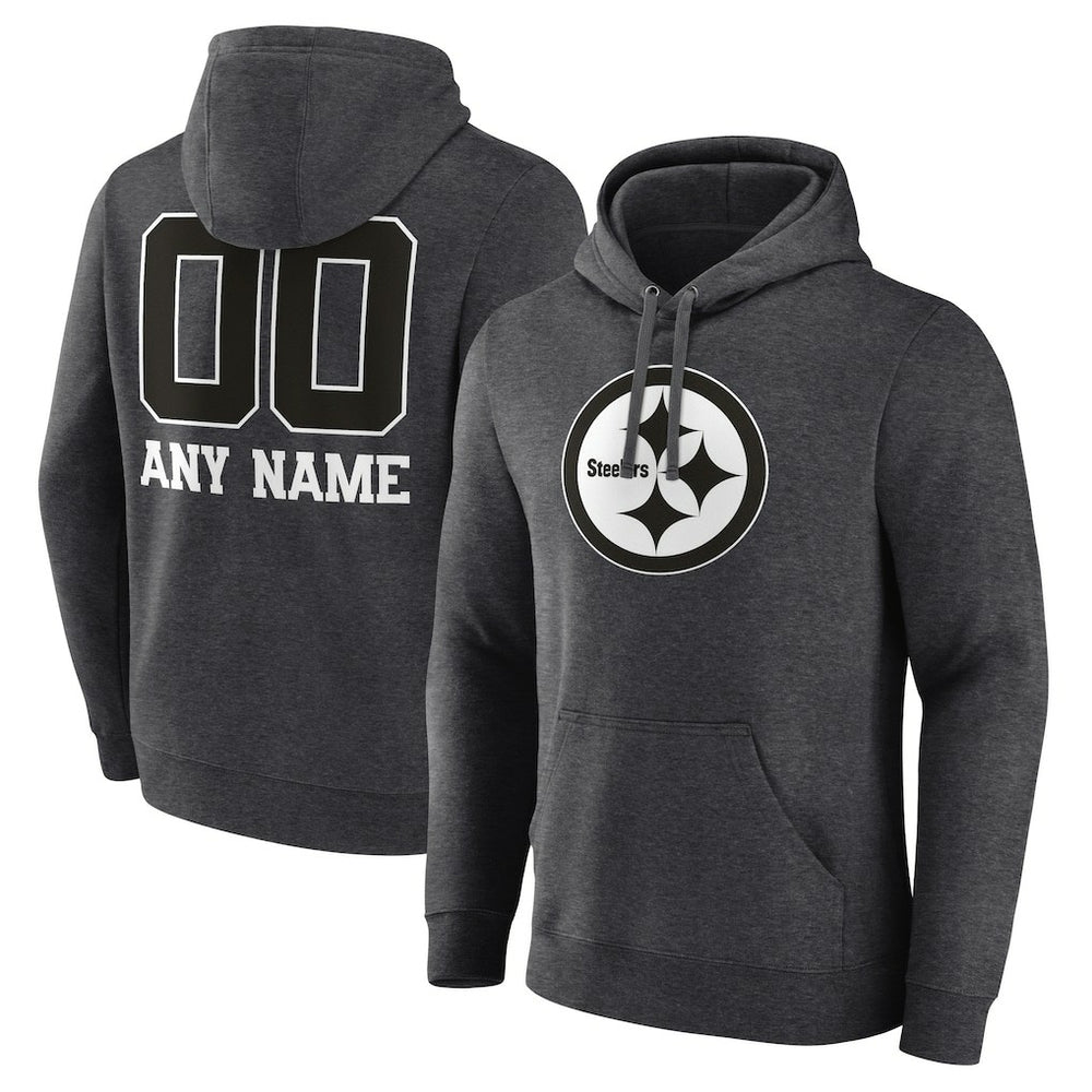 Pittsburgh Steelers Personalized Name & Number Monochrome Pullover Hoodie | NFL On sale