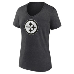 Pittsburgh Steelers Women's Personalized Name & Number Monochrome V-Neck Long Sleeve T-Shirt | NFL Sale