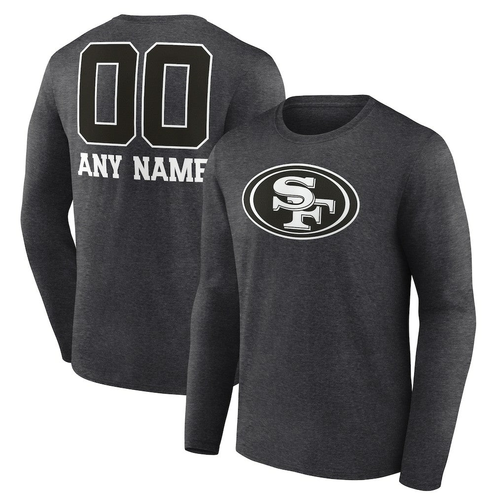 San Francisco 49ers Personalized Name & Number Monochrome Long Sleeve T-Shirt | NFL Online