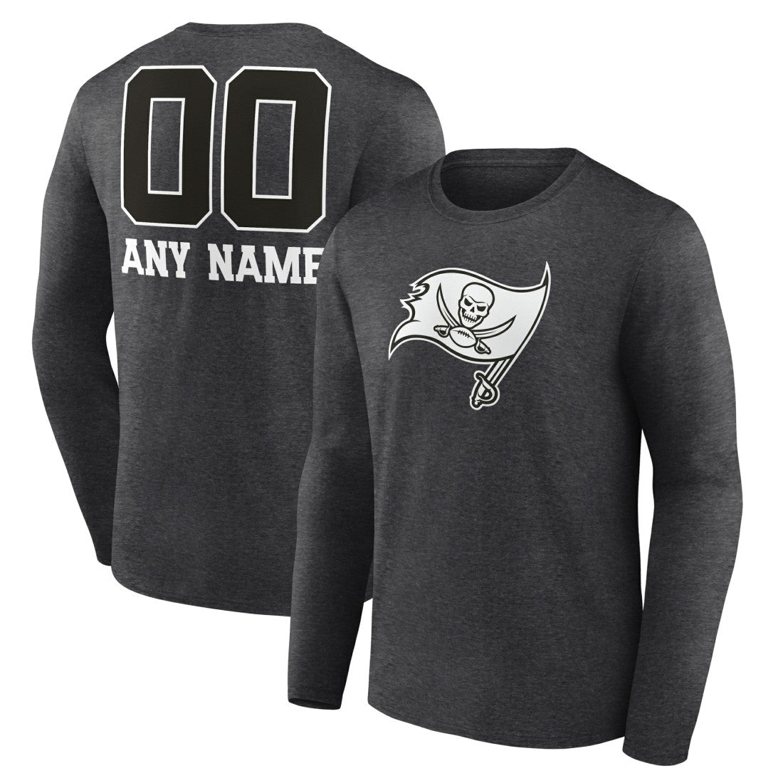 Tampa Bay Buccaneers Personalized Name & Number Monochrome Long Sleeve T-Shirt | NFL Outlet