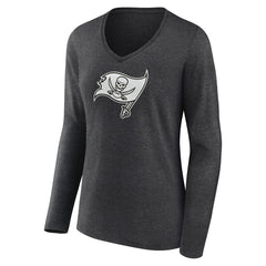 Tampa Bay Buccaneers Women's Personalized Name & Number Monochrome V-neck T-Shirt | NFL Sale