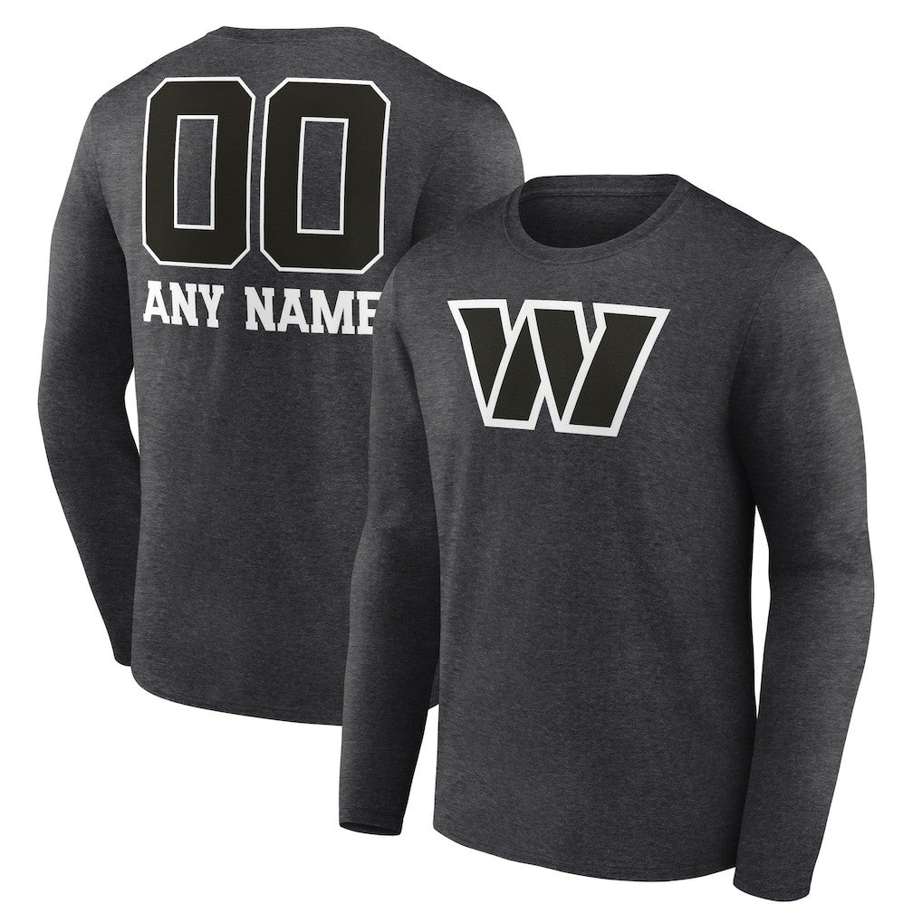 Washington Commanders Personalized Name & Number Monochrome Long Sleeve T-Shirt | NFL Near me