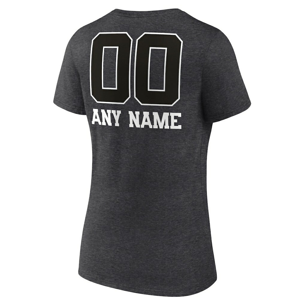 Washington Commanders Women's Personalized Name & Number Monochrome V-Neck Long Sleeve T-Shirt | NFL New