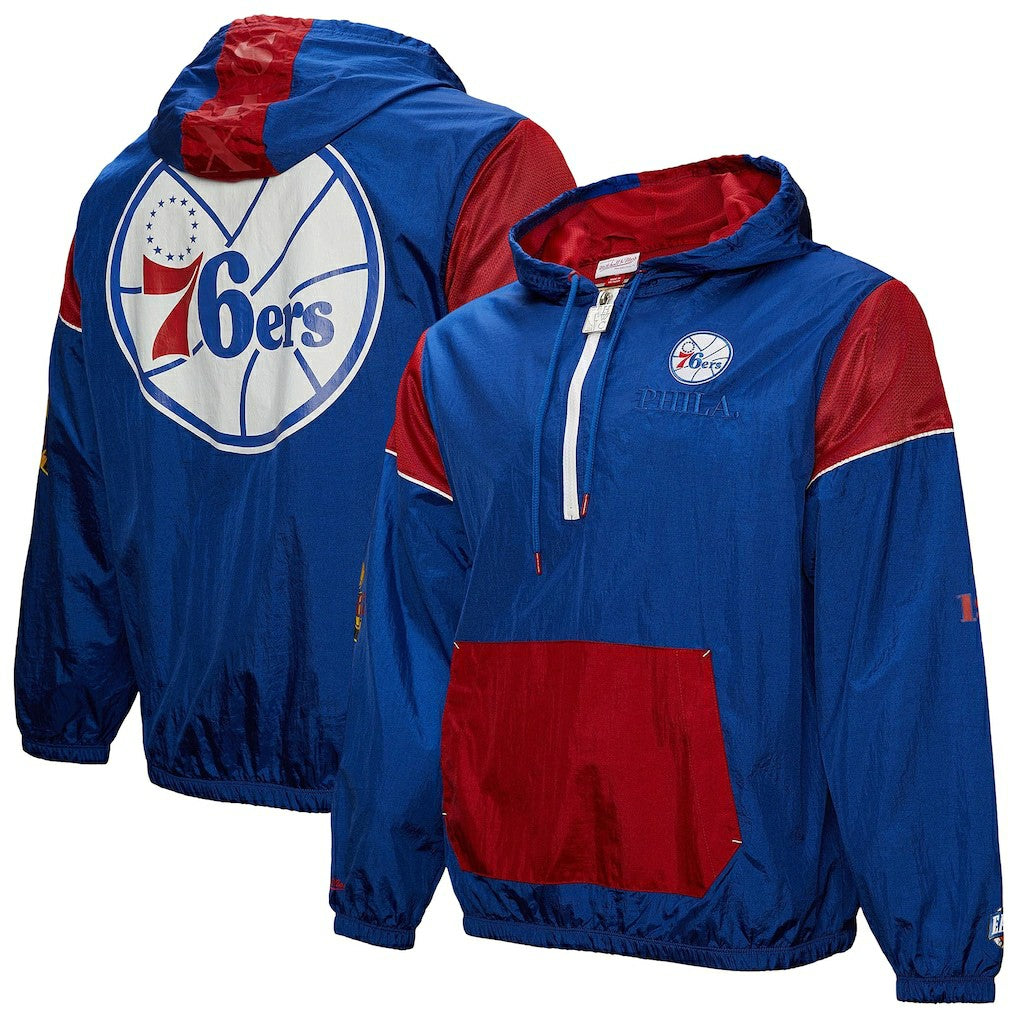 Royal Philadelphia 76ers Unisex Hardwood Classics Team OG 3.0 Anorak Half-Zip Windbreaker Jacket | NBA
