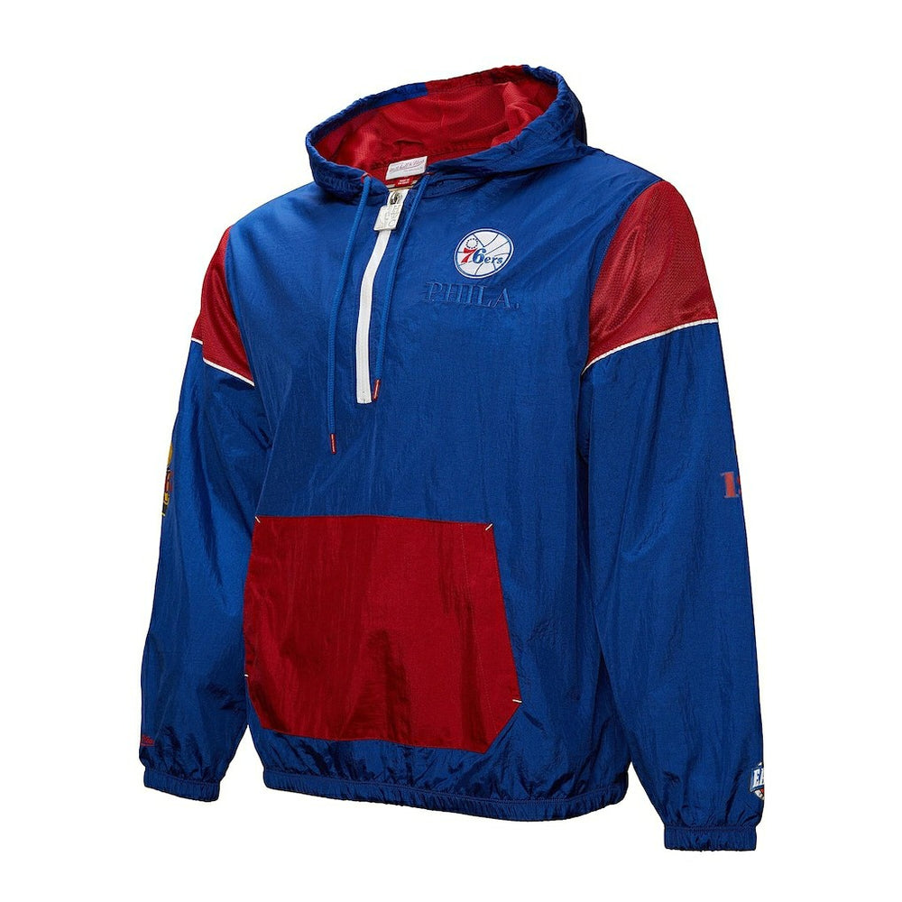 Royal Philadelphia 76ers Unisex Hardwood Classics Team OG 3.0 Anorak Half-Zip Windbreaker Jacket | NBA