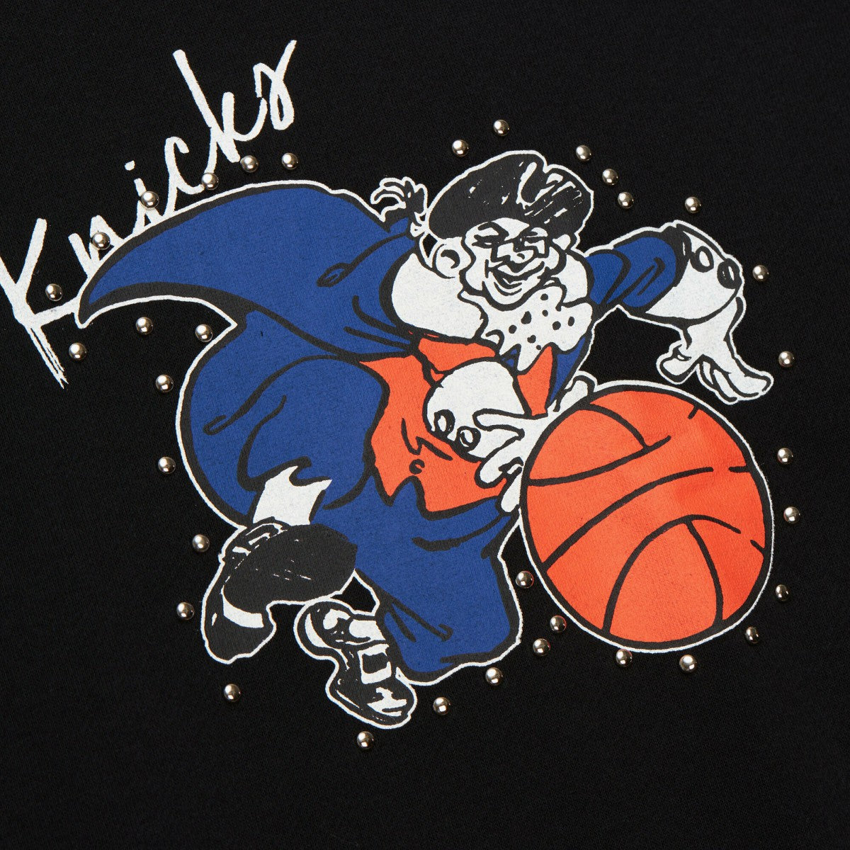Black New York Knicks Women's Hardwood Classics Home Team Pullover Sweatshirt | NBA