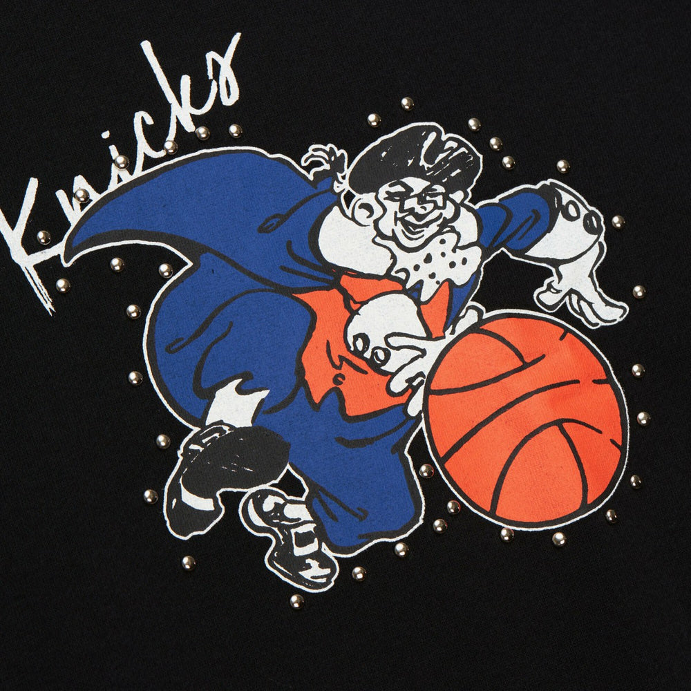 Black New York Knicks Women's Hardwood Classics Home Team Pullover Sweatshirt | NBA
