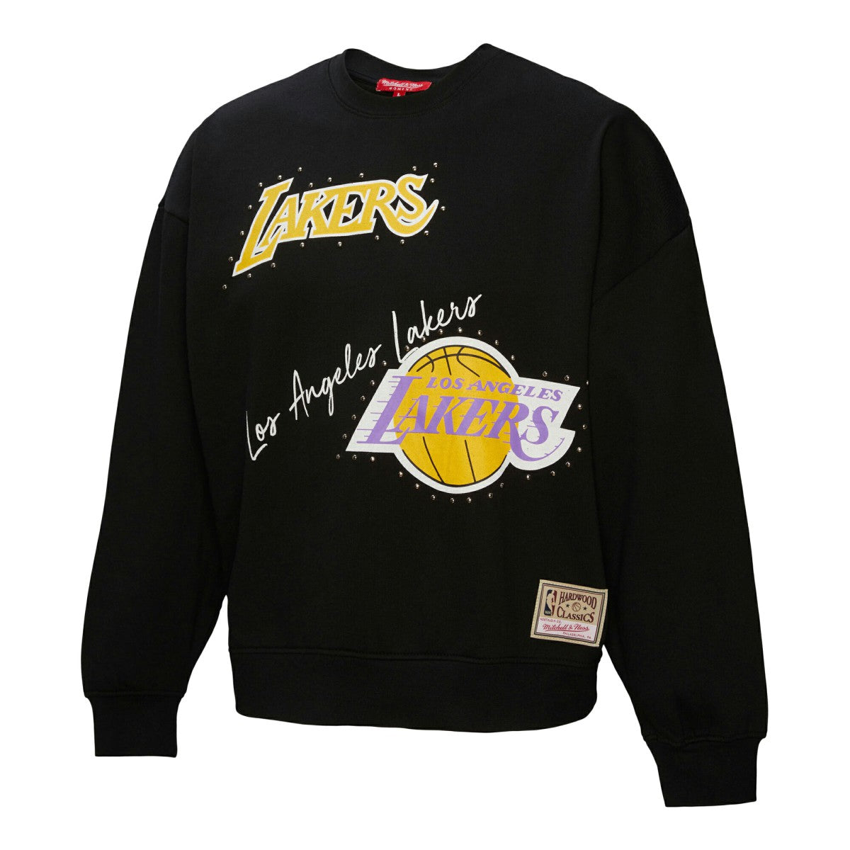 Black Los Angeles Lakers Women's Hardwood Classics Home Team Pullover Sweatshirt | NBA