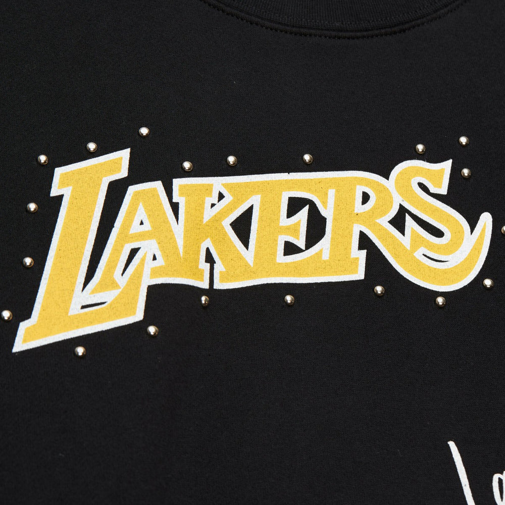 Black Los Angeles Lakers Women's Hardwood Classics Home Team Pullover Sweatshirt | NBA