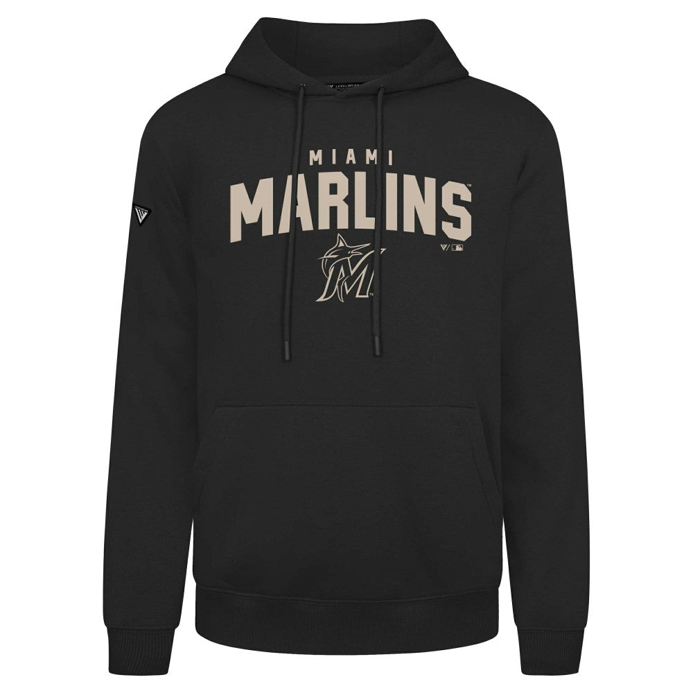 Miami Marlins Levelwear Podium Team Arch Pullover Hoodie - MLB Hoodies