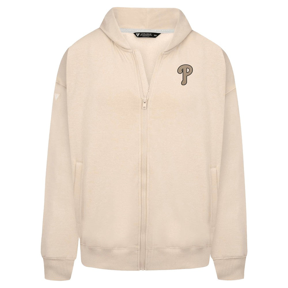 Philadelphia Phillies Levelwear Uphill Oversized Full-Zip Hoodie - MLB Hoodies
