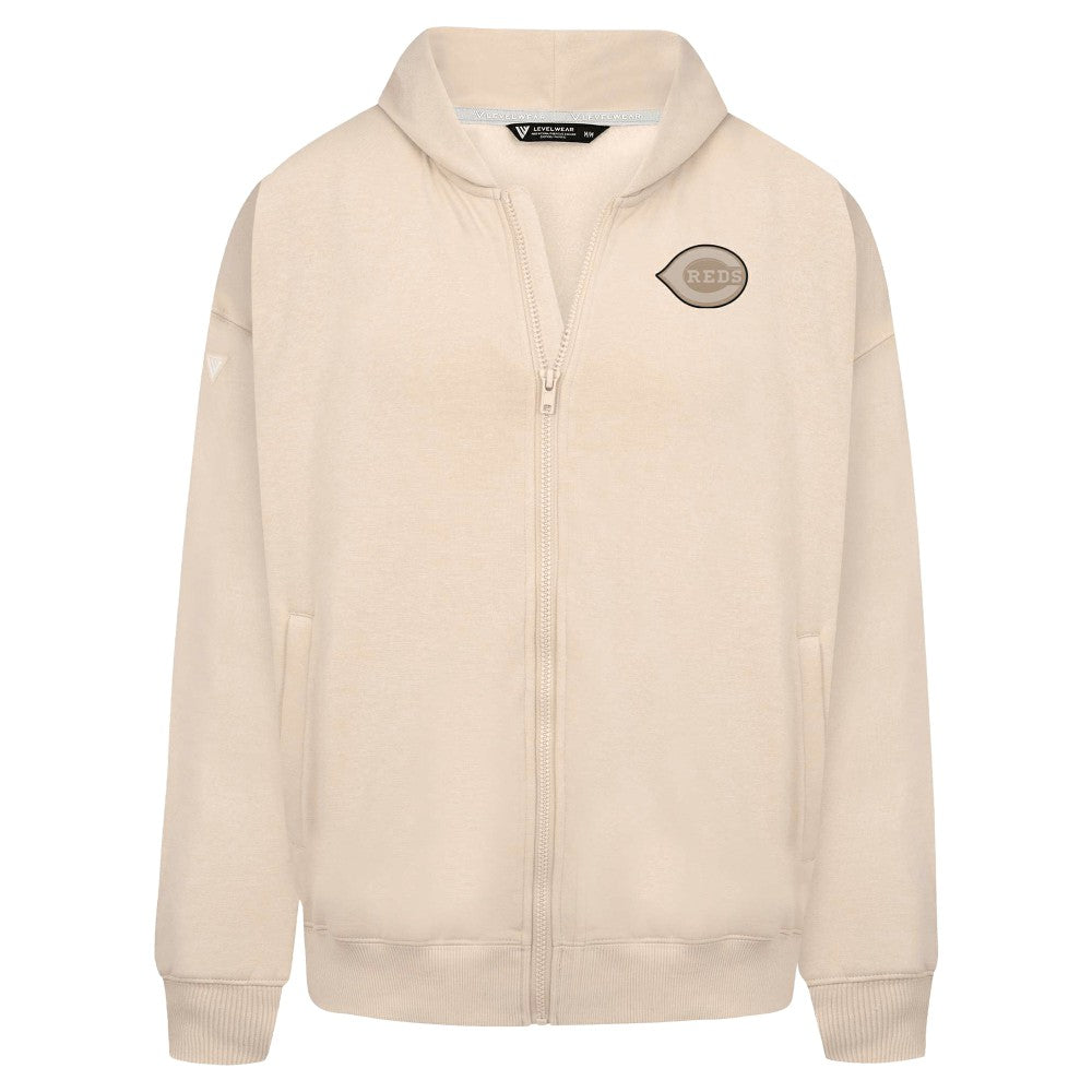 Cincinnati Reds Levelwear Uphill Oversized Full-Zip Hoodie - MLB Hoodies