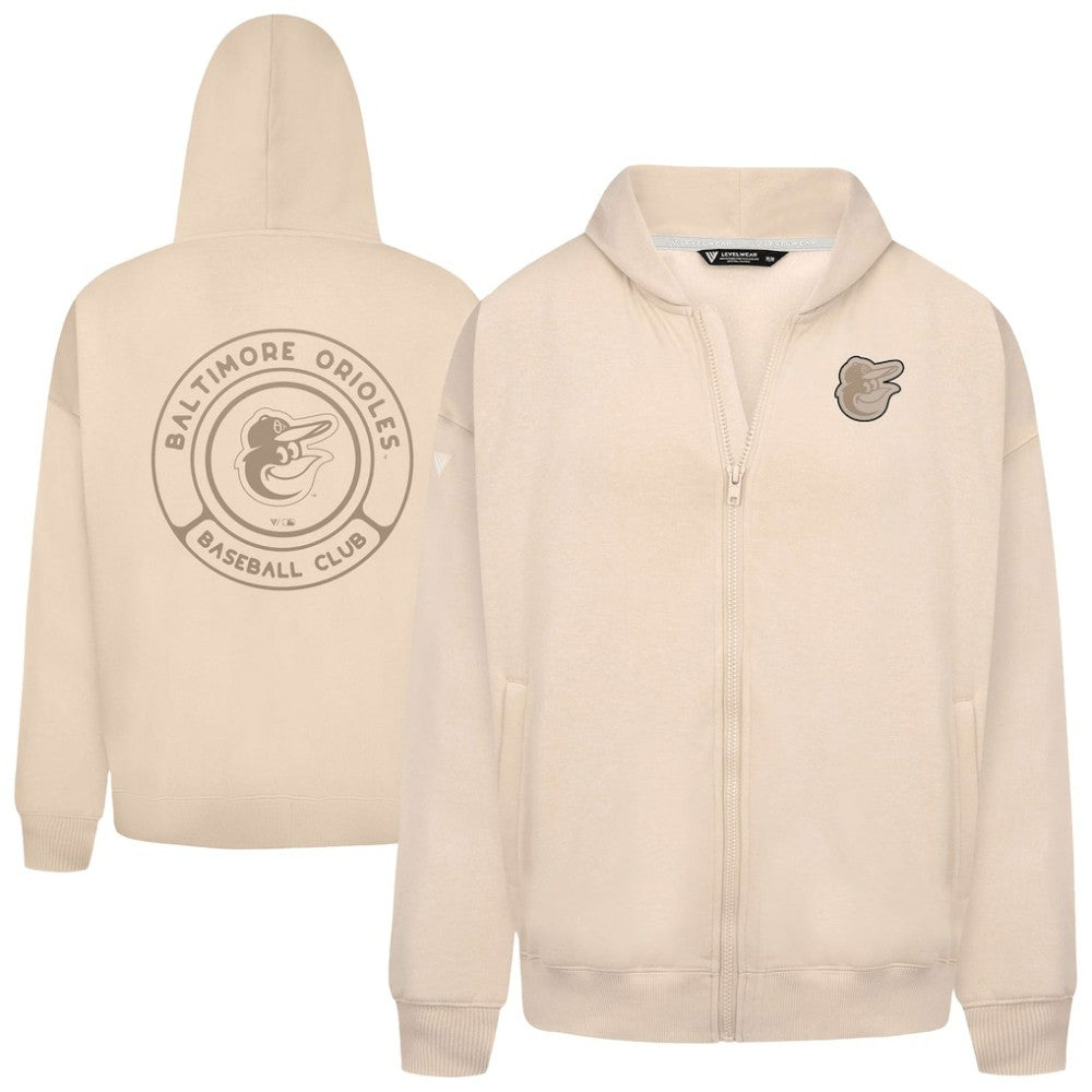 Baltimore Orioles Levelwear Uphill Oversized Full-Zip Hoodie - MLB Hoodies