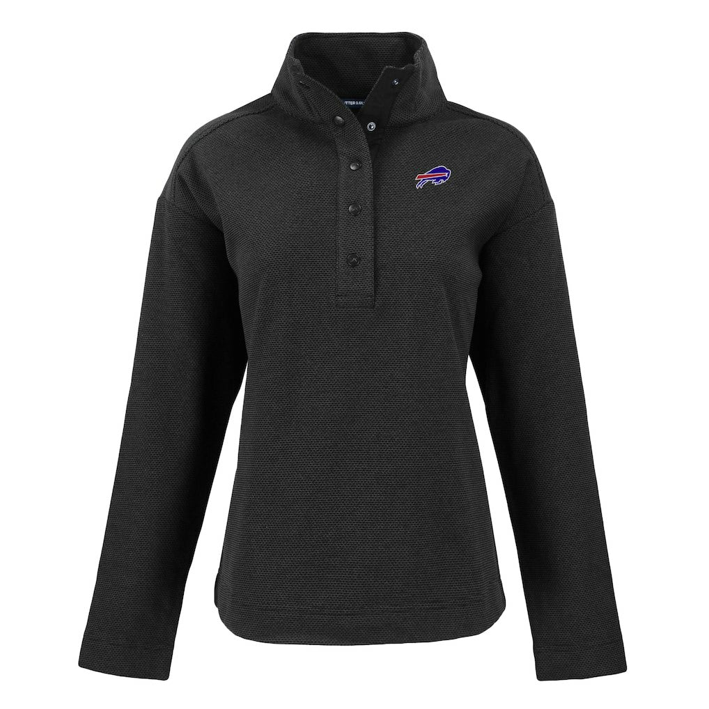 Buffalo Bills Cutter & Buck Women's Hunts Point Eco Half-Snap Sweatshirt | NFL Online