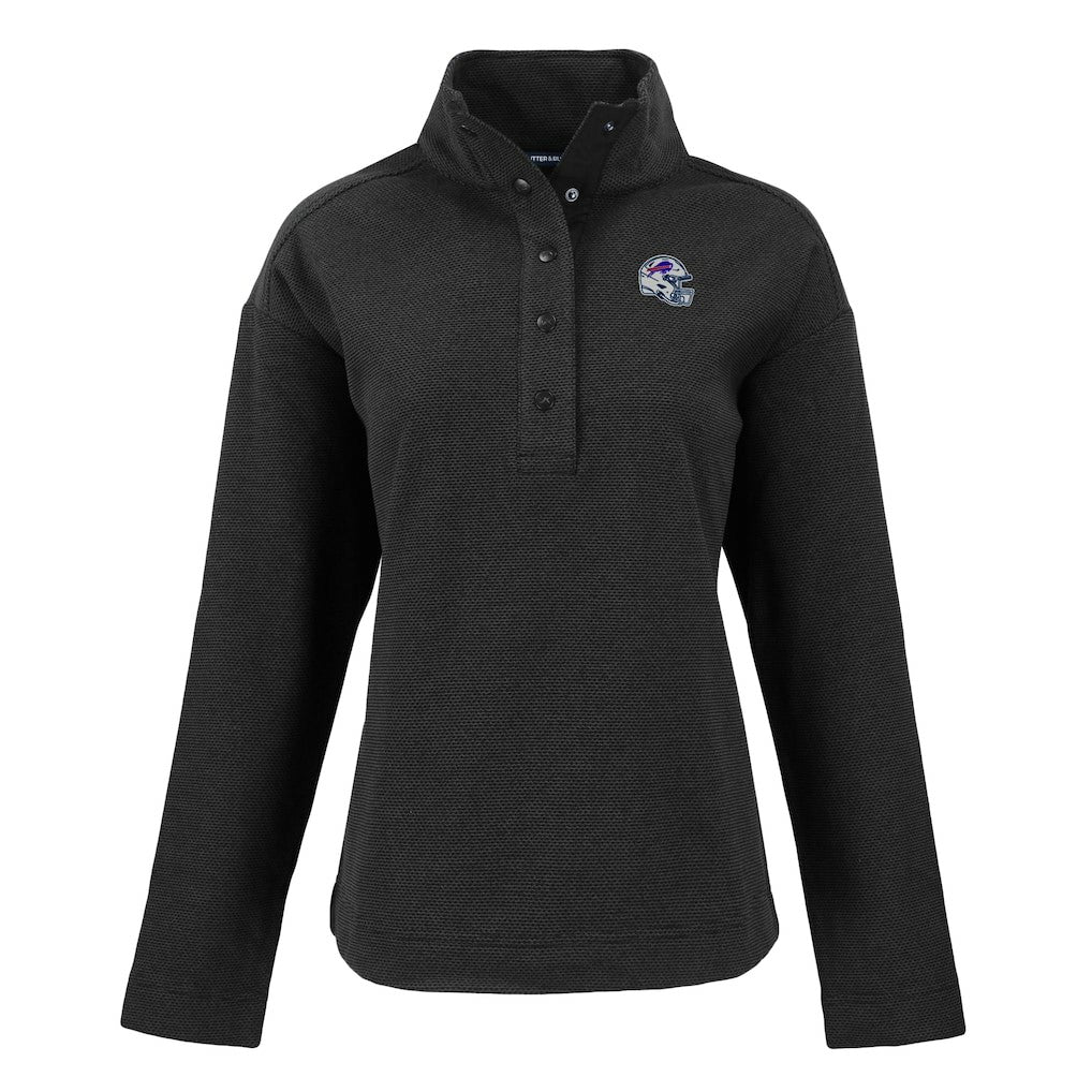 Buffalo Bills Cutter & Buck Women's Hunts Point Eco Half-Snap Sweatshirt | NFL Outlet