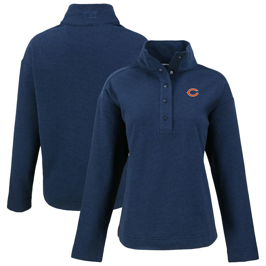 Chicago Bears Cutter & Buck Women's Hunts Point Eco Half-Snap Sweatshirt | NFL New