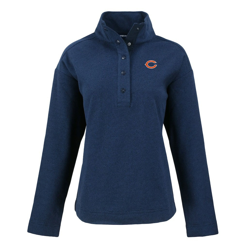 Chicago Bears Cutter & Buck Women's Hunts Point Eco Half-Snap Sweatshirt | NFL New