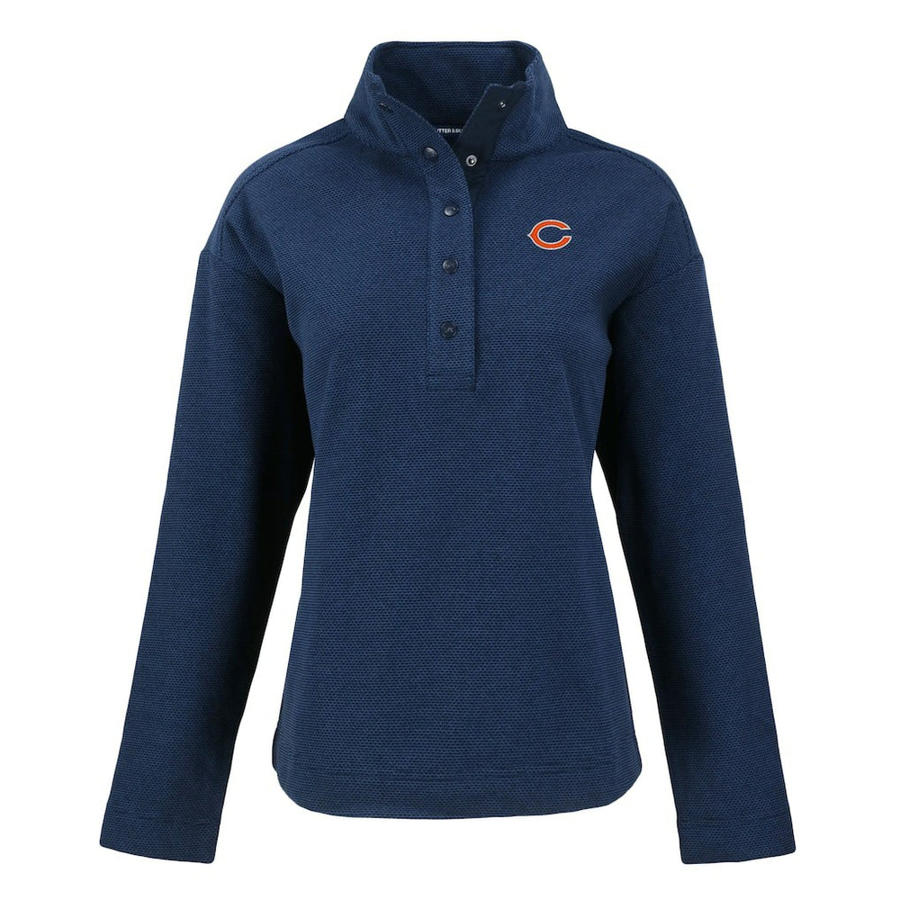 Chicago Bears Cutter & Buck Women's Hunts Point Eco Half-Snap Sweatshirt | NFL New