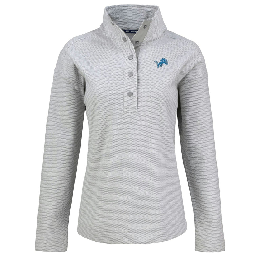 Detroit Lions Cutter & Buck Women's Hunts Point Eco Half-Snap Sweatshirt | NFL Sale